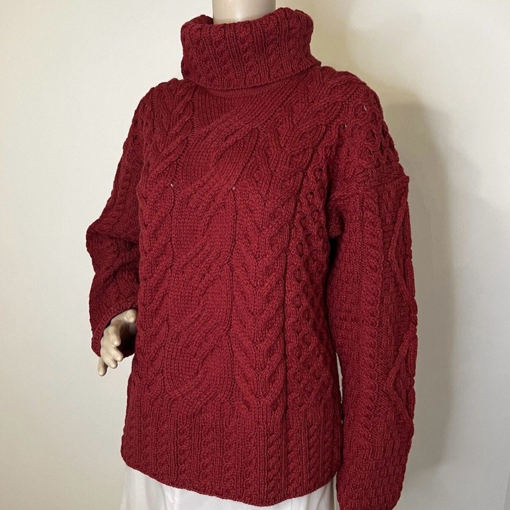 Carriage Donn NWOT 100% Merino Wool Cable Knit Roll Neck Jumper Gorgeous!